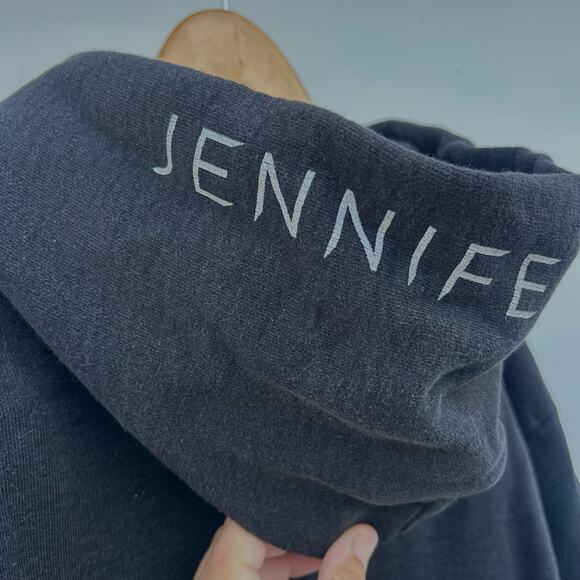 Jennifer Fisher Spell Out Oversized Black Hoodie Hoody Sweatshirt Pullover Small - Picture 6 of 11